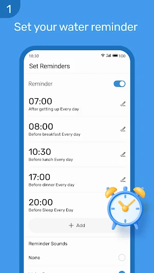 Health Tracker: Water Reminder Screenshot 1