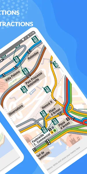 MONACO BUS MAP AND ATTRACTIONS Screenshot 2