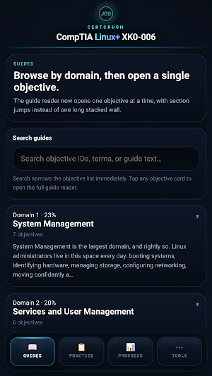 CertCrush: Linux+ XK0-006 Screenshot 0