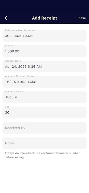 Cash Log Screenshot 1