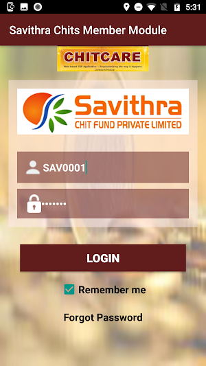 Savithra Chits Member Module Screenshot 0