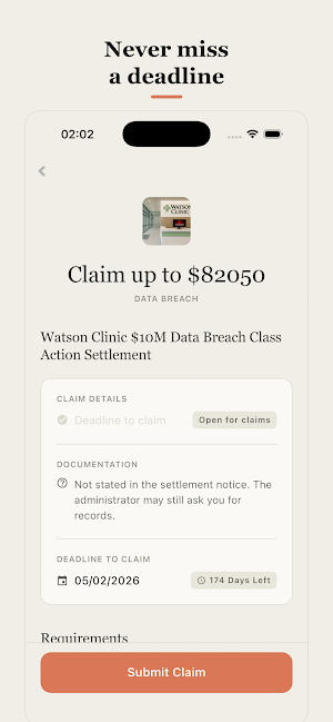 Class Action Claims - PaytoMe Screenshot 3