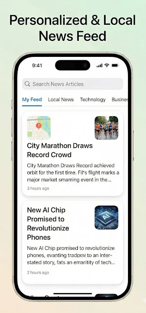 Local News Reader - ShortCuts Screenshot 1