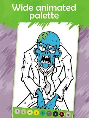 Zombie Coloring Book by Numbers Screenshot 1