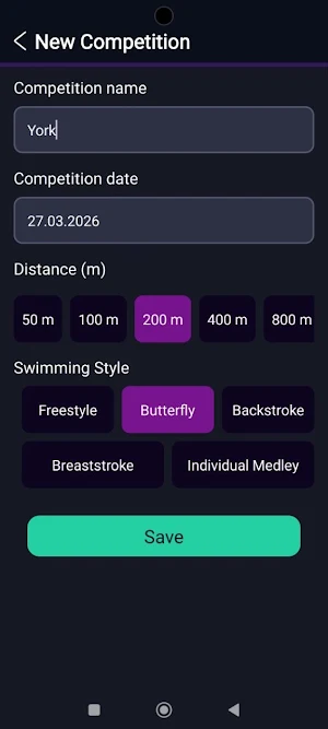 Swimming Tracker Screenshot 2