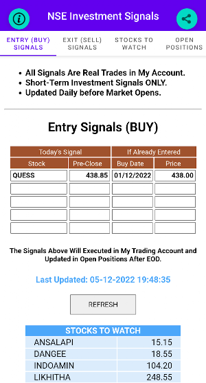 NSE EOD Signals Screenshot 1