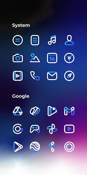 Aline Blue: linear icon pack Screenshot 3