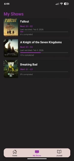 Cued | TV Show Tracker Screenshot 2