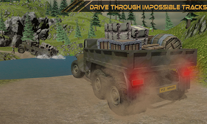 Dirt Road Army Cargo Truck - Snow Trucker Champion Screenshot 3