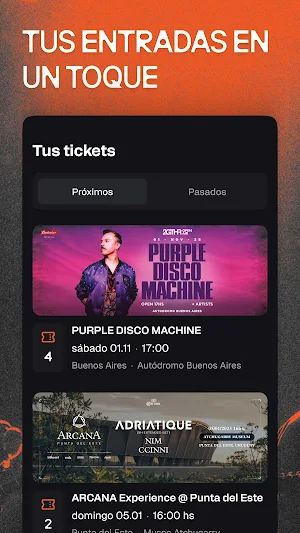 Venti - Eventos en vivo Screenshot 1