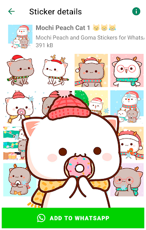 Mochi Peach and Goma Stickers Screenshot 1