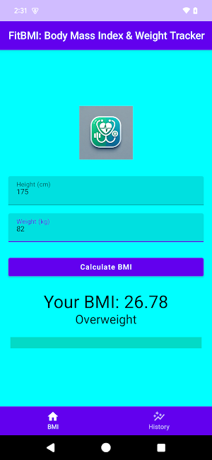 FitBMI (Body Mass Index) Screenshot 0