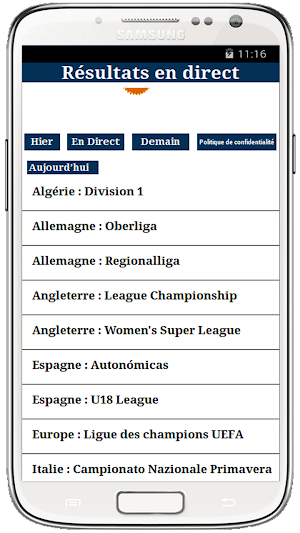 Résultats en direct Screenshot 0