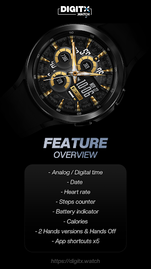 Skeleton Gold Hybrid WatchFace screenshot 6