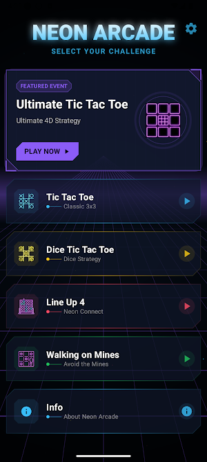 Neon Arcade: Dice Tic Tac Toe Screenshot 0