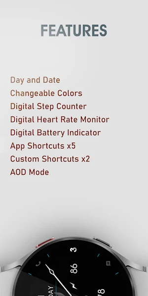 Minimal Black v9 Watch Face Screenshot 1