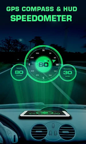 GPS Compass Navigator & HUD Speedometer Screenshot 0