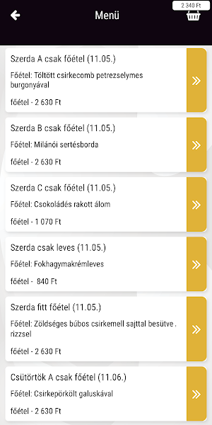 FlaMó menüs étkezde Screenshot 3