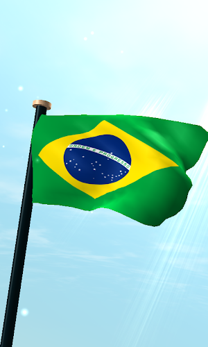 Brazil Flag 3D Free Wallpaper Screenshot 0