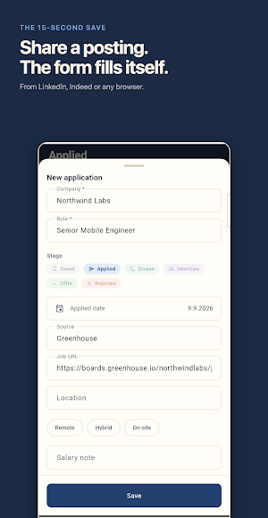 Applied: Application Tracker Screenshot 1