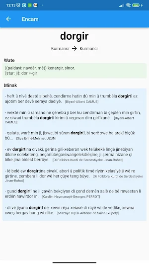 Tirsik Kurdish Dictionary Screenshot 3
