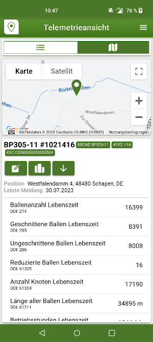 KRONE SmartTelematics Screenshot 2