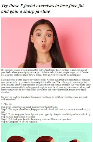 Face Slimming Exercises Tips Screenshot 1