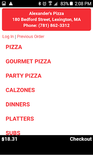 Alexander's Pizza Screenshot 2