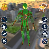 Monster Spider hero fighting