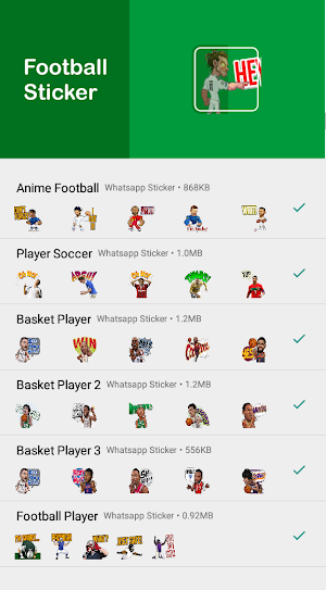 Cute Footballer Sticker Screenshot 1