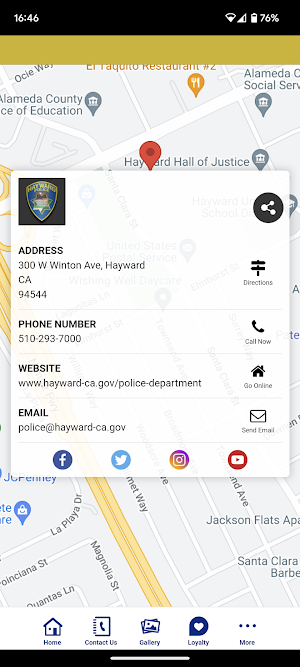 Hayward Police Department Screenshot 1