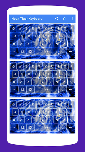 Neon Tiger Keyboard Theme Screenshot 2