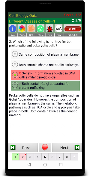 Cell Biology Quiz Screenshot 2
