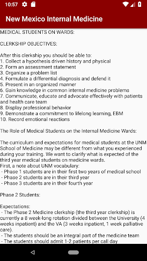UNM Internal Medicine Screenshot 2