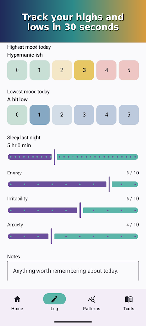 Tide: Bipolar Mood Tracker Screenshot 2