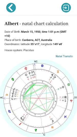 Natal chart: Geocult Astrology Screenshot 2