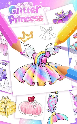 Coloring Glitter Princess Screenshot 0