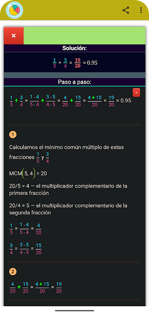 Calcular Fracciones Screenshot 2