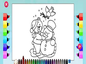Christmas Book Coloring Pages and Puzzles for Kids Screenshot 0