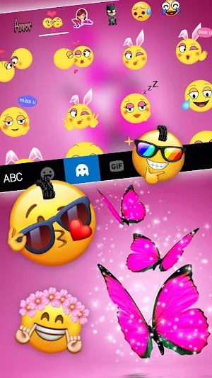Pink Dreamy Butterflies Keyboard Theme Screenshot 2