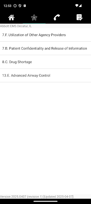 Abbott EMS Decatur - Protocols Screenshot 1