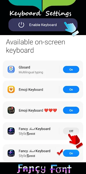 Fancy Text Keyboard Style Font Screenshot 2