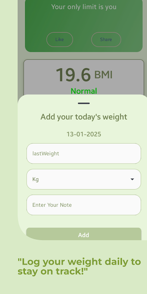 BMI Weight Tracker Screenshot 2