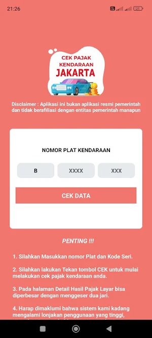 Cek Pajak Kendaraan Jakarta Screenshot 2