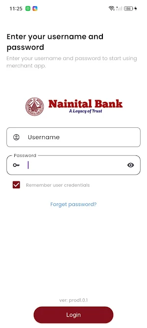 Merchant QR App Nainital Bank Screenshot 1