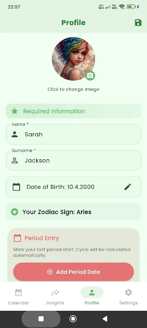 Period Tracker - Calendar Screenshot 1