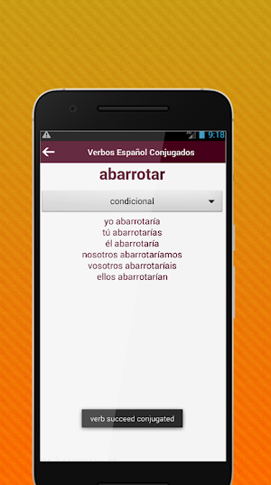 Conjugación de verbos en español Screenshot 2