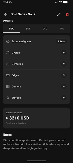 Card Grader App Screenshot 2