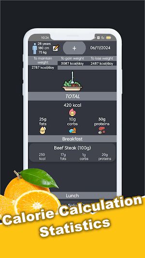 Simple Calorie Calculator Screenshot 1