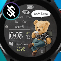 BFF6-Blackboard Art Bear Relax